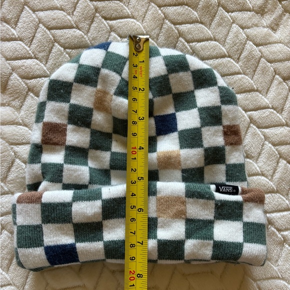 Vans Kids Checkered Beanie - Green, White, Brown - Picture 7 of 8